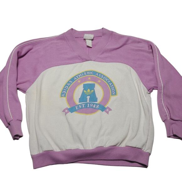 Vintage Adidas Athletic Association Women’s Crewneck Sweatshirt 80's Size Medium - Picture 1 of 7